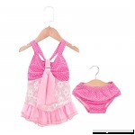 Cute 2pcs Kids Swimwear Pink Halter Swimsuit Baby Girls Dot Print Swimwear Ruffle Split Bathing Suit  B07QGNBFXG
